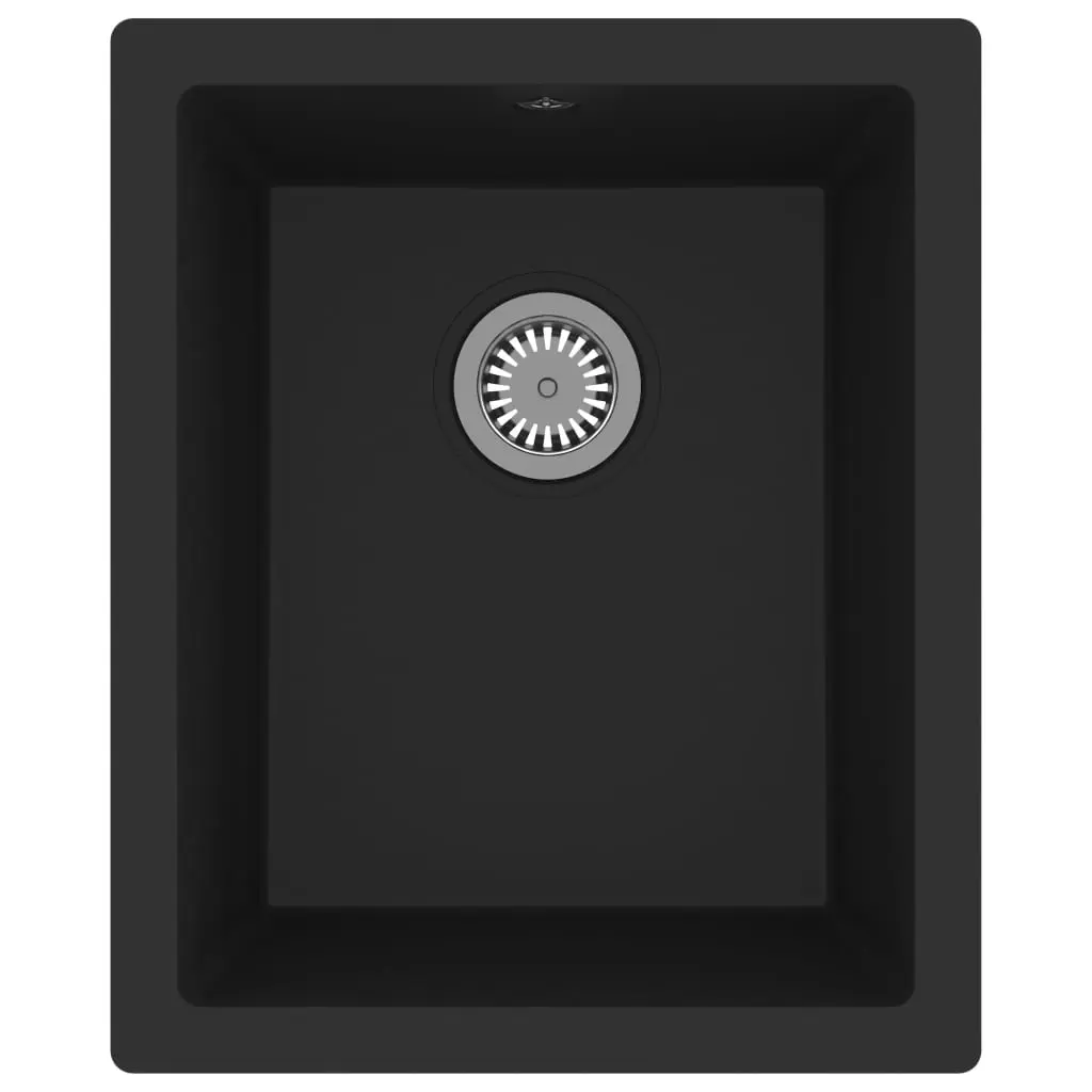 Kitchen Sink with Overflow Hole Black Granite 151004 - Hardware