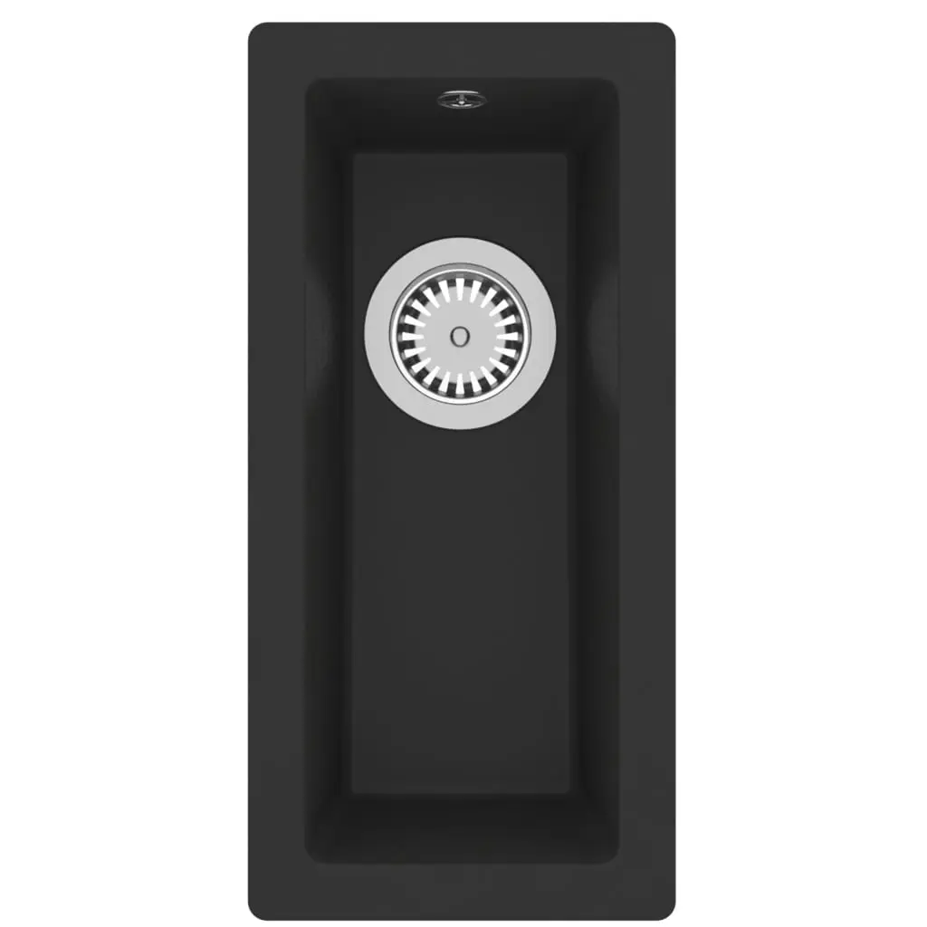 Kitchen Sink with Overflow Hole Black Granite 151006 - Hardware