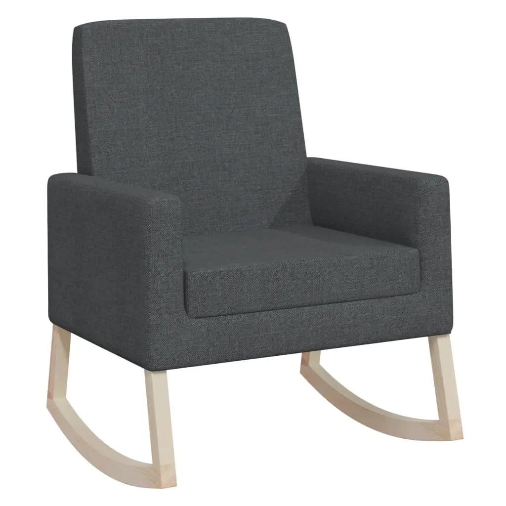 Rocking Chair Dark Grey Fabric 329416 - Furniture