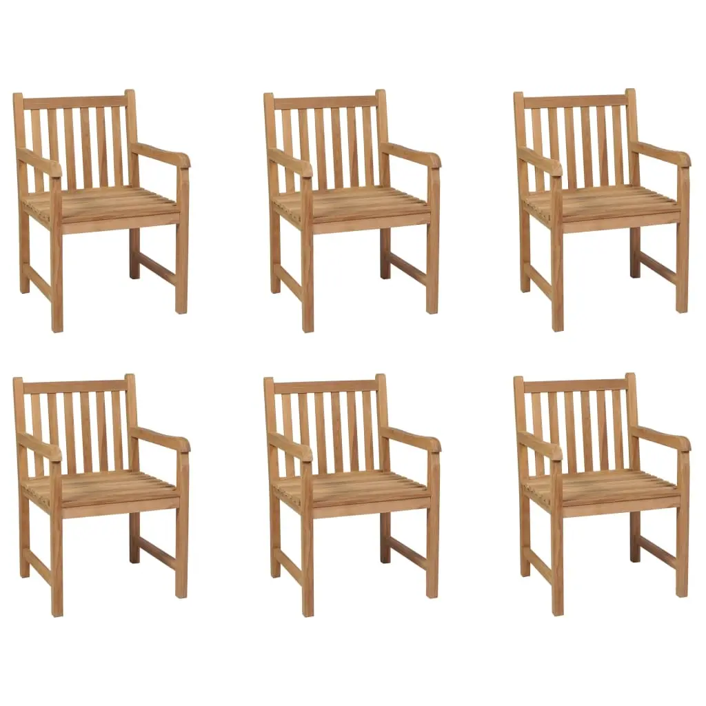 Outdoor Chairs 6 pcs Solid Teak Wood 3073002 - Furniture