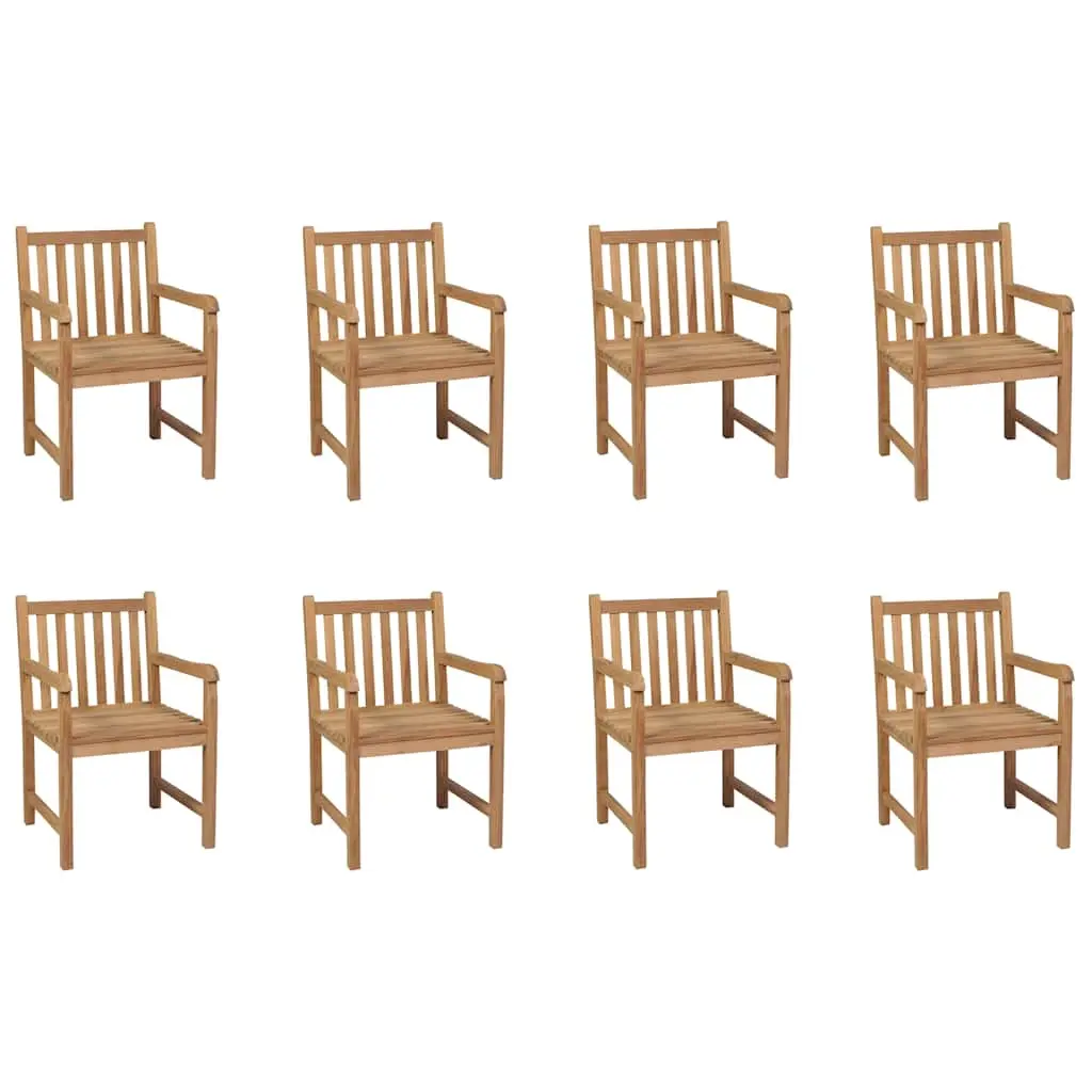 Outdoor Chairs 8 pcs Solid Teak Wood 3073003 - Furniture
