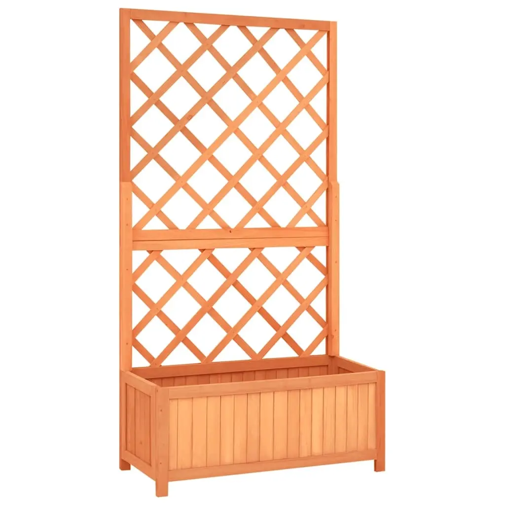 Garden Trellis Planter Brown 70x30x135 cm Solid Firwood 316426 - Home & Garden