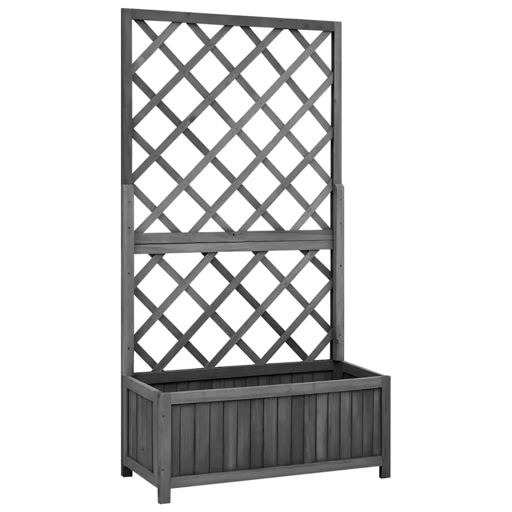 Garden Trellis Planter Black 70x30x135 cm Solid Firwood 316427 - Home & Garden