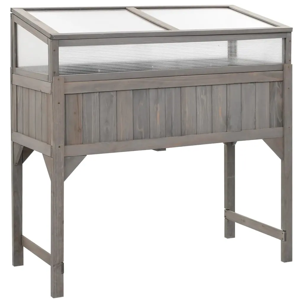 Raised Bed with Greenhouse 110x54x120 cm Solid Fir Wood 316472 - Home & Garden