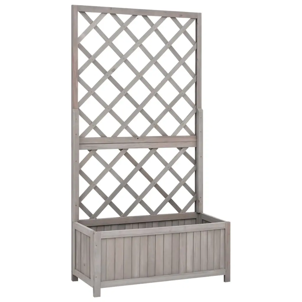 Garden Trellis Planter Grey 70x30x135 cm Solid Firwood 316490 - Home & Garden