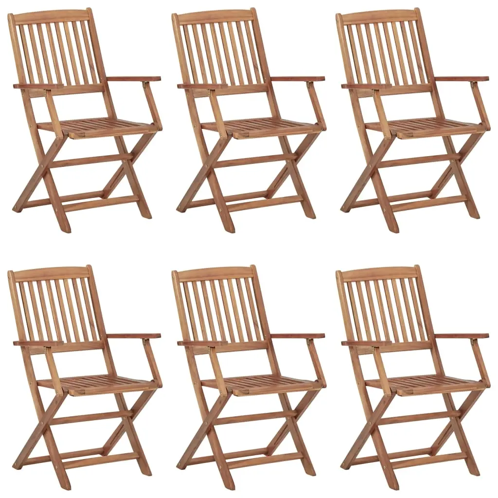 Folding Outdoor Chairs 6 pcs Solid Acacia Wood 3074936 - Furniture