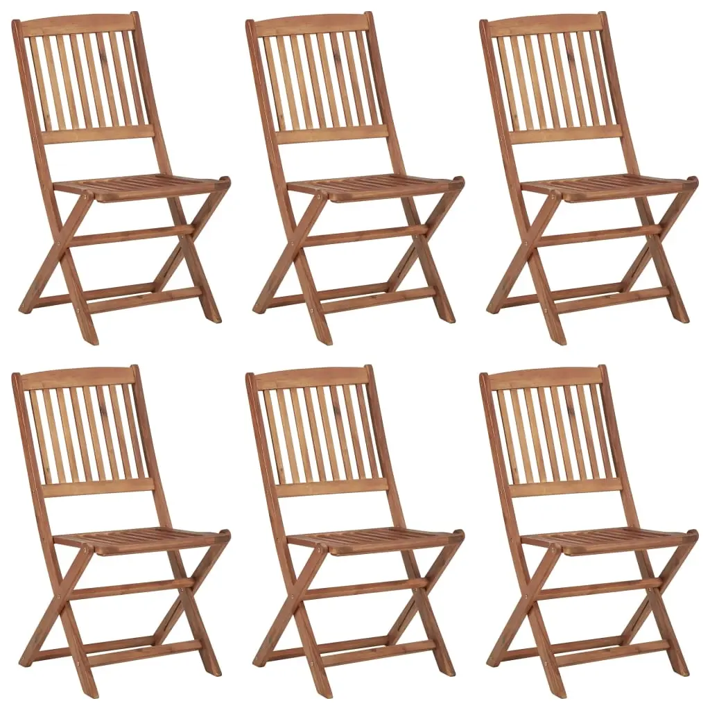 Folding Outdoor Chairs 6 pcs Solid Acacia Wood 3074938 - Furniture
