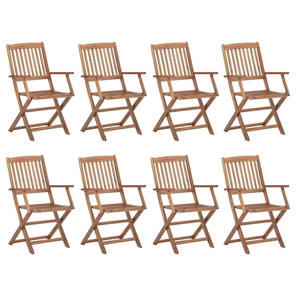 Folding Outdoor Chairs 8 pcs Solid Wood Acacia 3075084 - Furniture