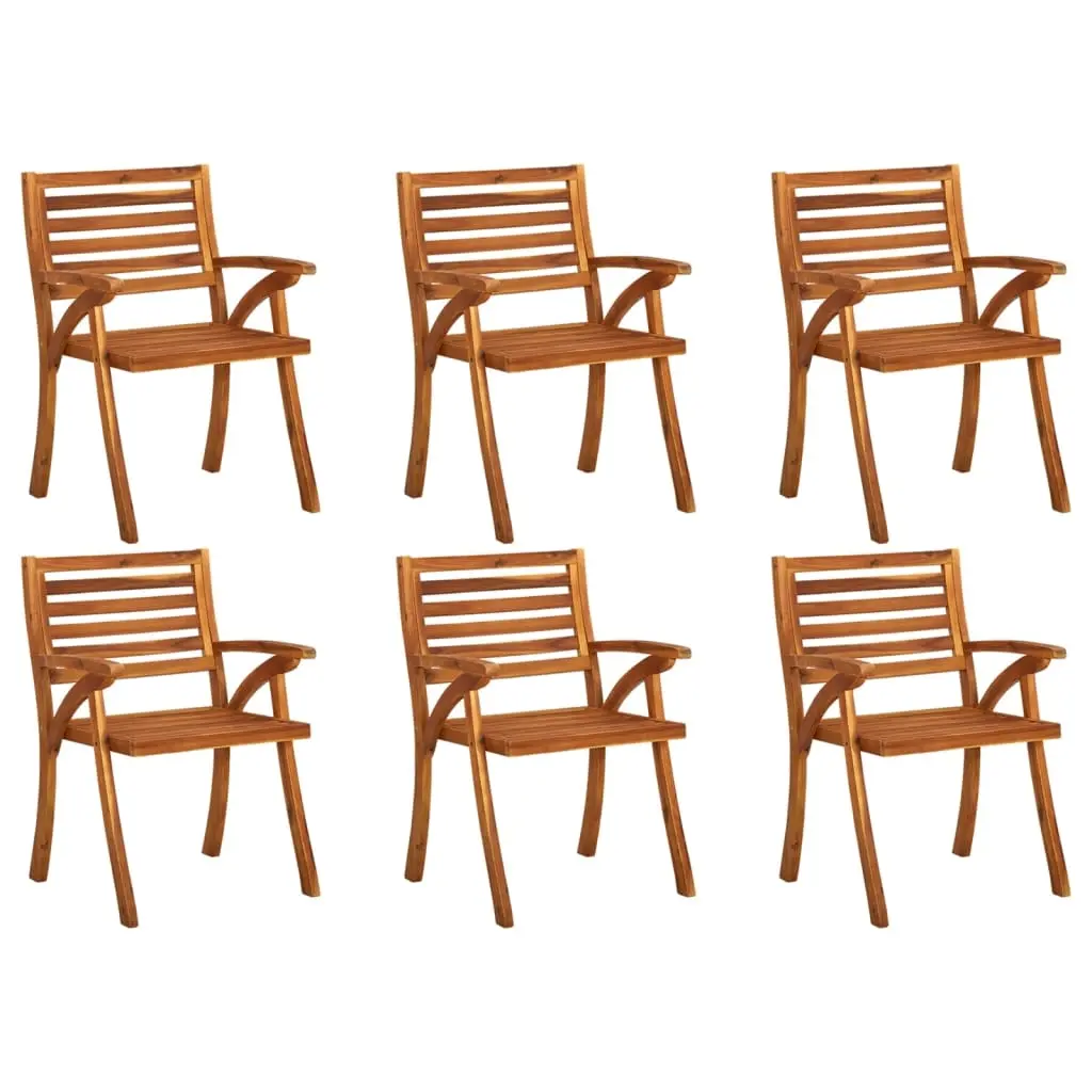 Garden Chairs 6 pcs Solid Acacia Wood 3075173 - Furniture