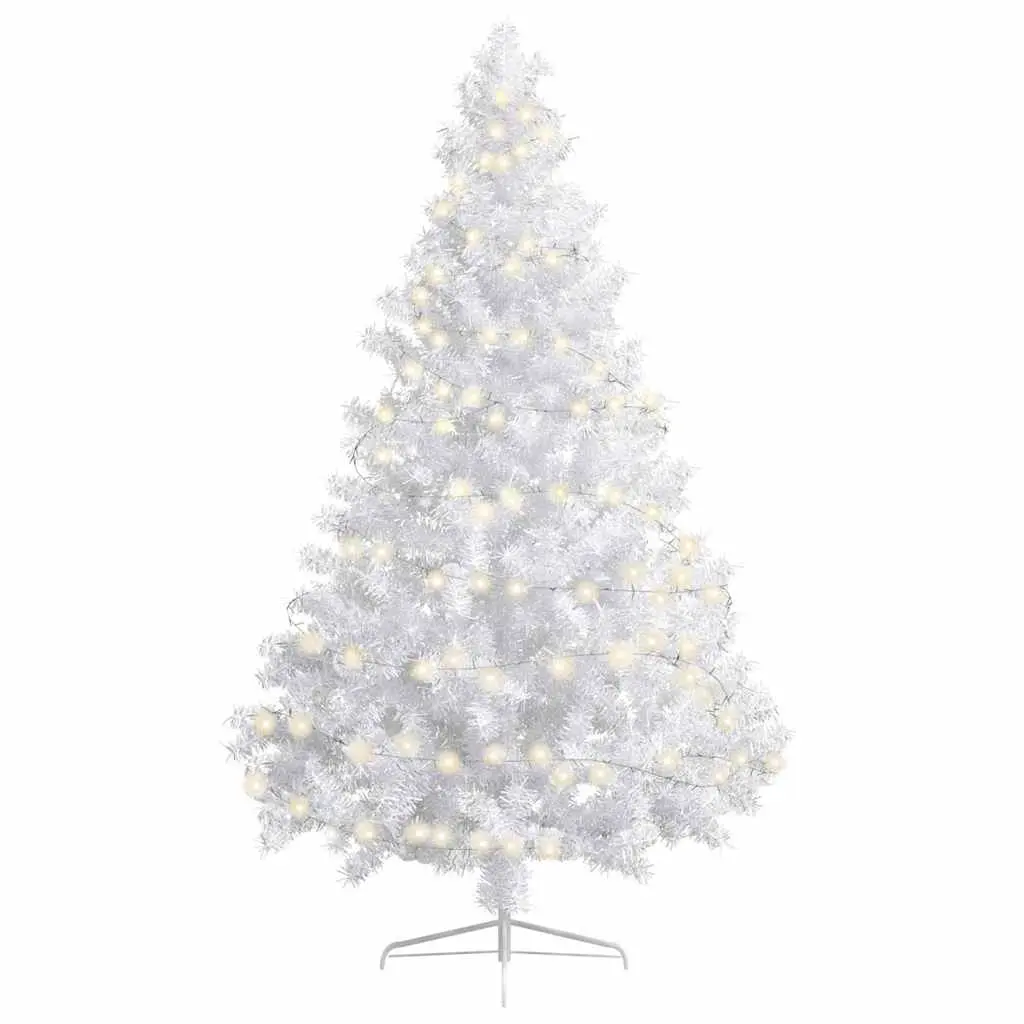 Artificial Half Pre-lit Christmas Tree with Stand White 180 cm PVC 3077398