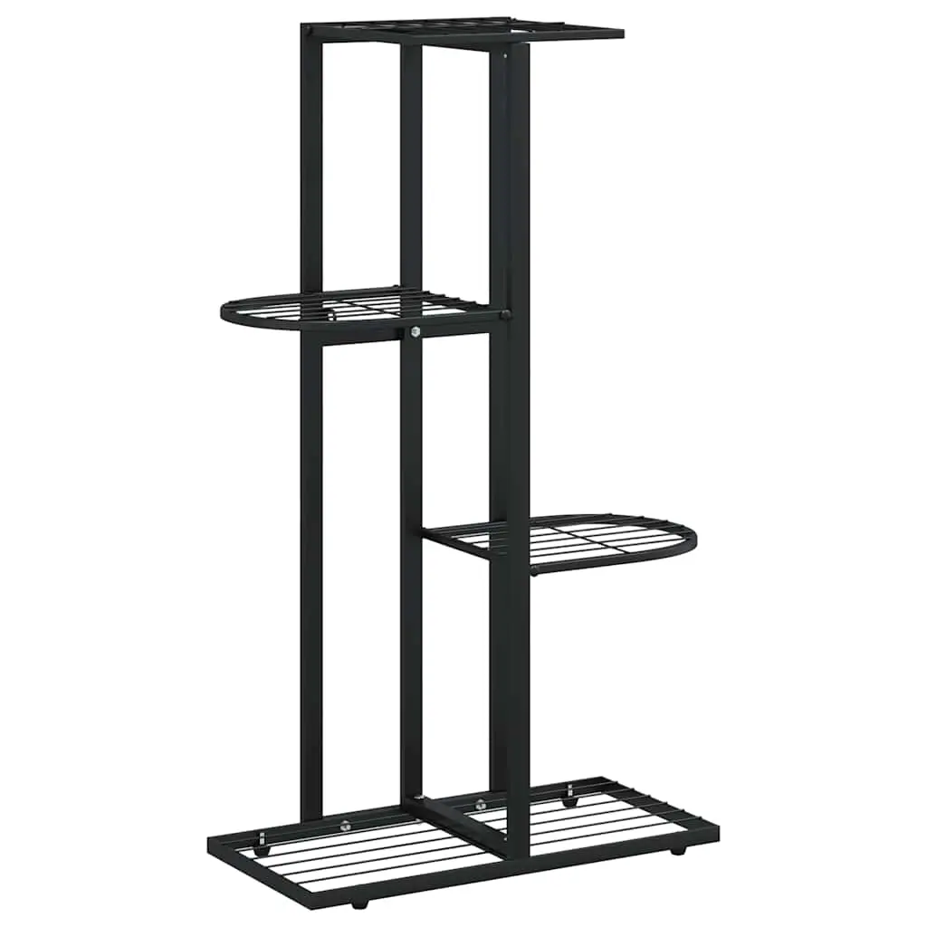 4-Floor Flower Stand 43x22x76 cm Black Metal 336108