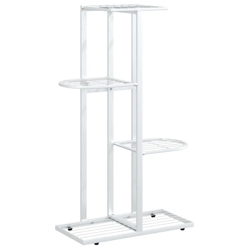 4-Floor Flower Stand 43x22x76 cm White Metal 336109