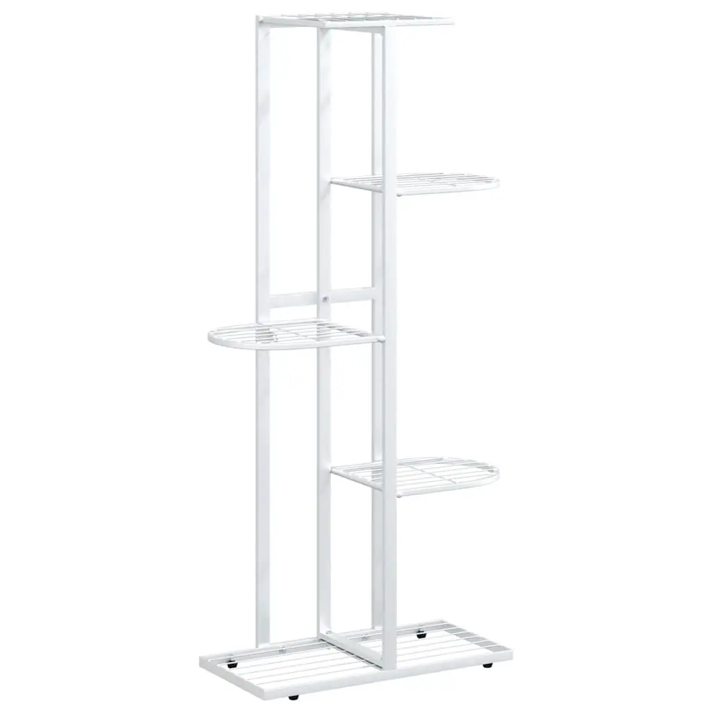 5-Floor Flower Stand 43x22x98 cm White Metal 336111