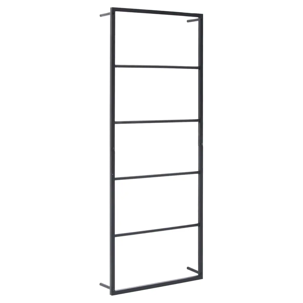 Towel Rack Black 45x10x115 cm Steel 336118 - Home & Garden