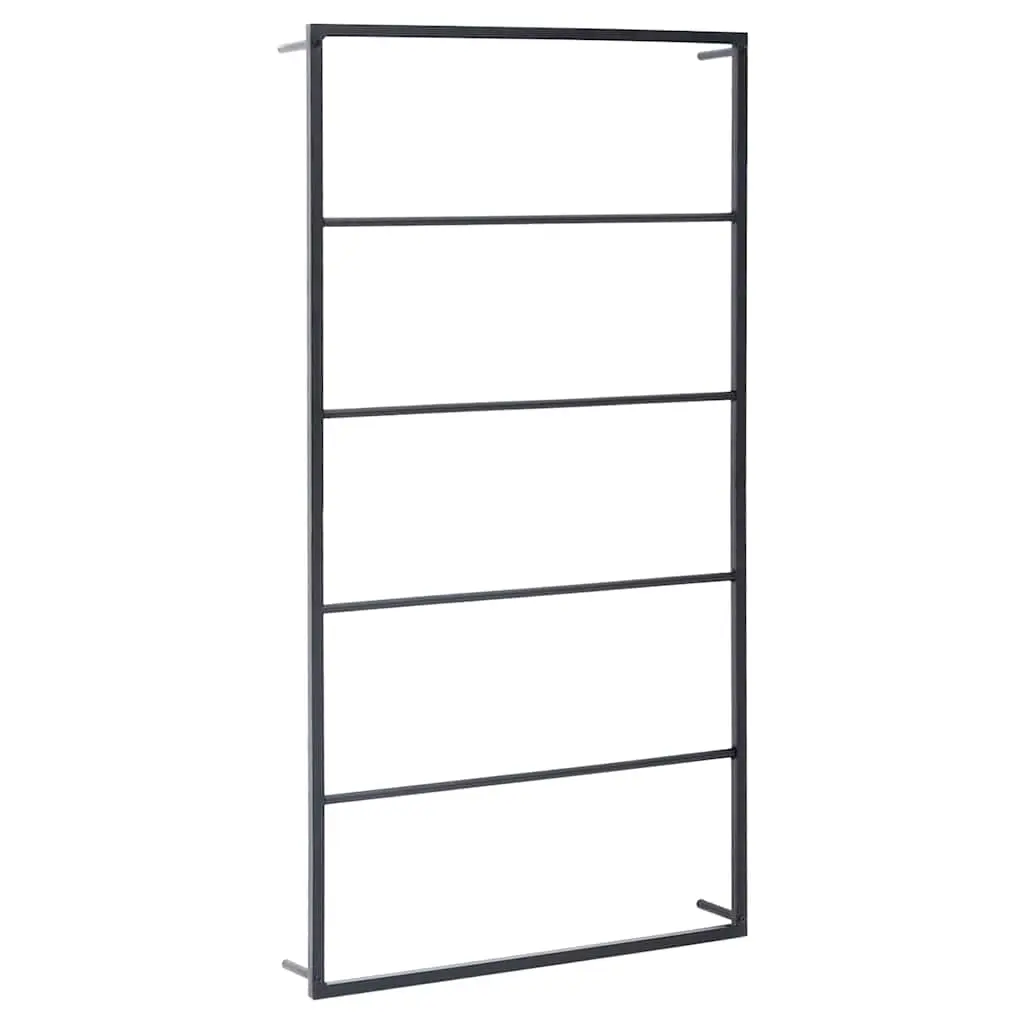 Towel Rack Black 60x10x116 cm Steel 336120 - Home & Garden