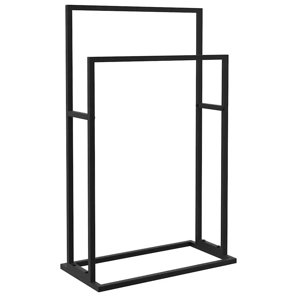 Freestanding Towel Rack Black 48x24x78.5 cm Iron 336127 - Home & Garden
