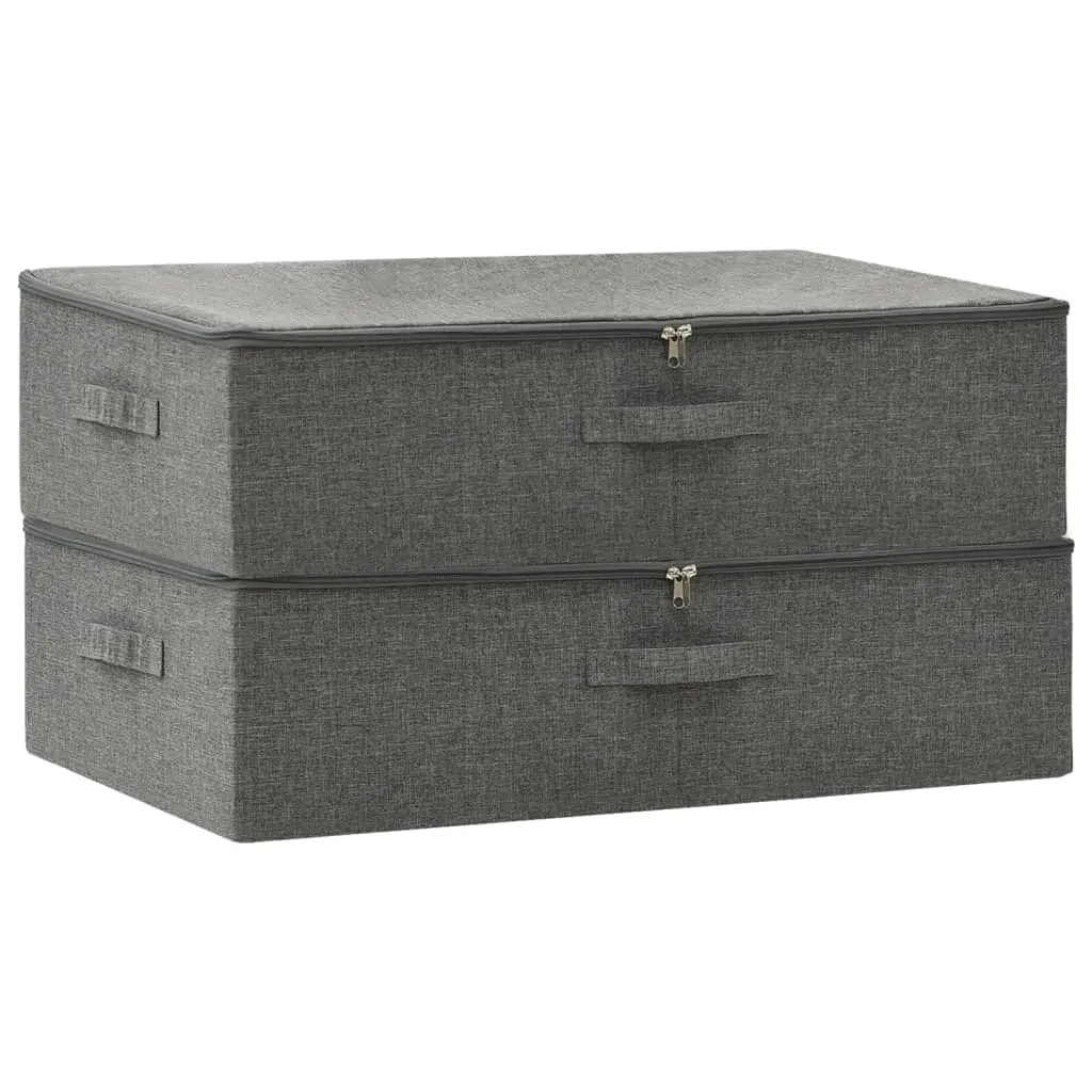 Storage Boxes 2 pcs Fabric 70x40x18 cm Anthracite 332904 - Home & Garden