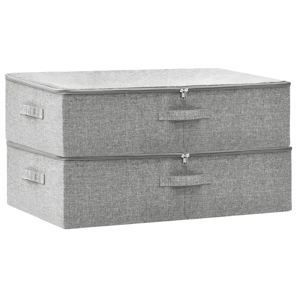 Storage Boxes 2 pcs Fabric 70x40x18 cm Grey 332906 - Home & Garden
