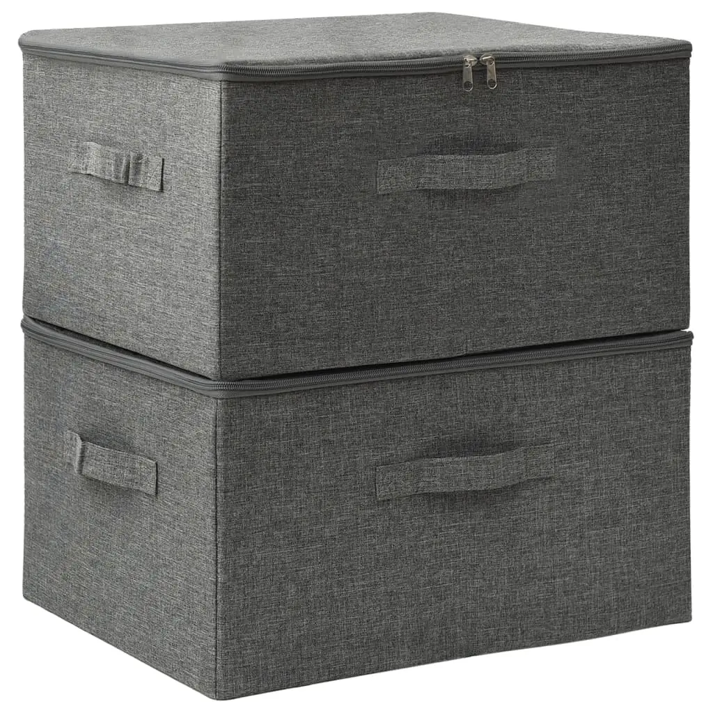 Storage Boxes 2 pcs Fabric 43x34x23 cm Anthracite 332909 - Home & Garden