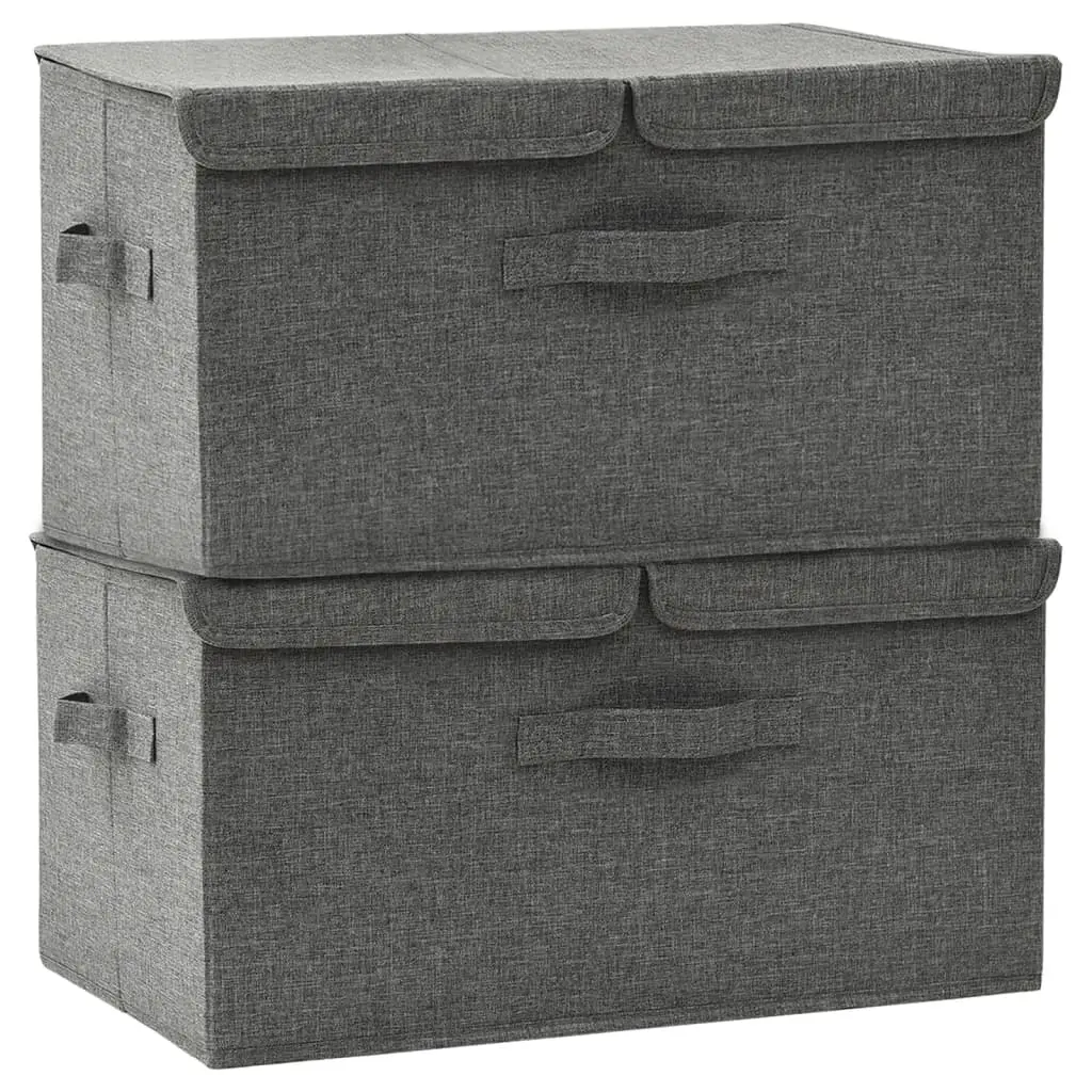 Storage Boxes 2 pcs Fabric 50x30x25 cm Anthracite 332913 - Home & Garden