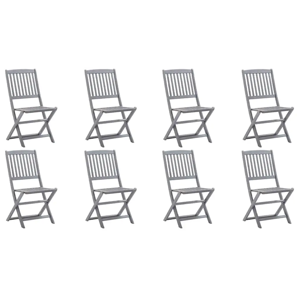 Folding Outdoor Chairs 8 pcs Solid Acacia Wood 3078289 - Furniture