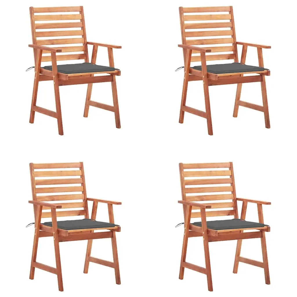 Outdoor Dining Chairs 4 pcs with Cushions Solid Acacia Wood 3078320 - Furniture