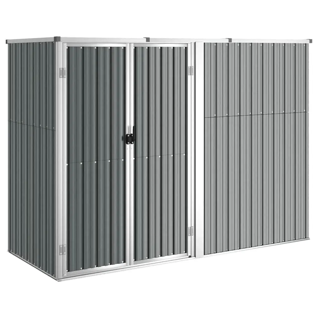 Garden Tool Shed Grey 225x89x161 cm Galvanised Steel 316214 - Home & Garden