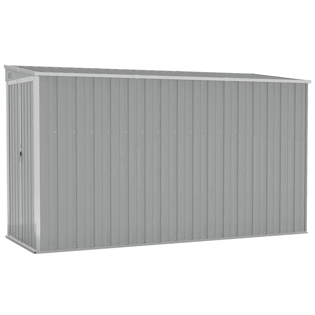 Wall-mounted Garden Shed Grey 118x288x178 cm Galvanised Steel 316226