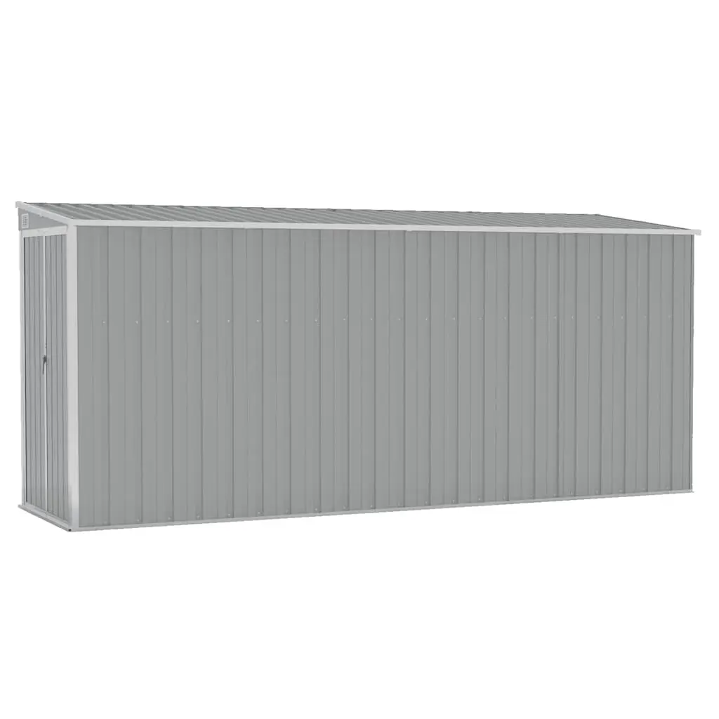 Wall-mounted Garden Shed Grey 118x382x178 cm Galvanised Steel 316230
