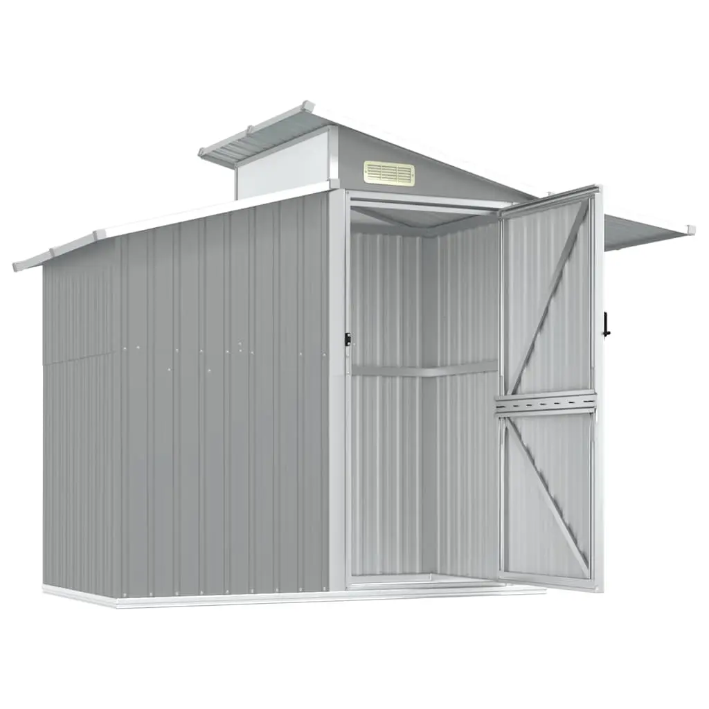 Garden Shed Grey 270x130x208.5 cm Galvanised Steel 316243 - Home & Garden