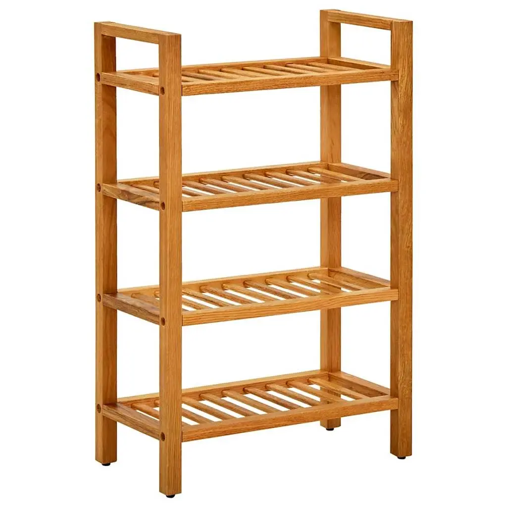 Shoe Rack with 4 Shelves 50x27x80 cm Solid Oak Wood 331746 - Home & Garden