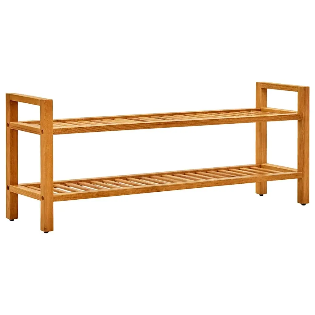 Shoe Rack with 2 Shelves 100x27x40 cm Solid Oak Wood 331748 - Home & Garden