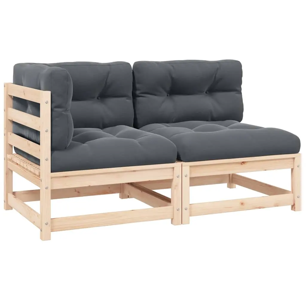 2 Piece Garden Lounge Set with Cushions Solid Pinewood 807292 - Furniture