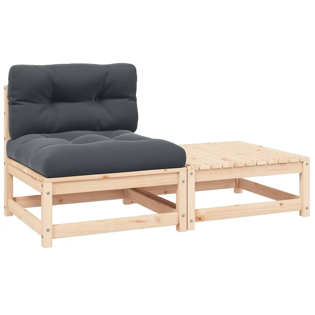3 Piece Garden Lounge Set with Cushions Solid Pinewood 807296 - Furniture