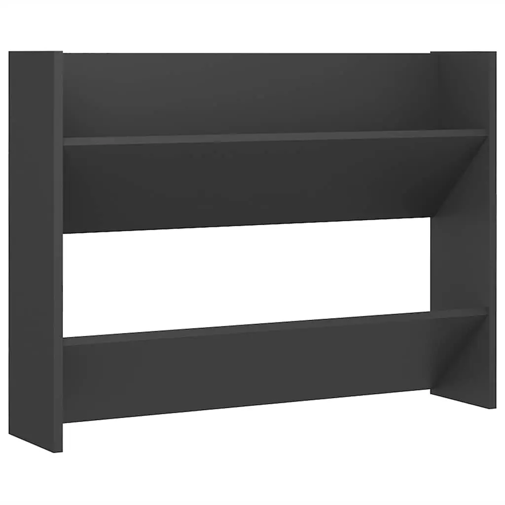 Wall Shoe Cabinet Grey 80x18x60 cm Engineered Wood 806745 - Home & Garden