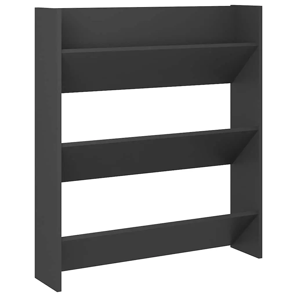 Wall Shoe Cabinet Grey 80x18x90 cm Engineered Wood 806781 - Home & Garden