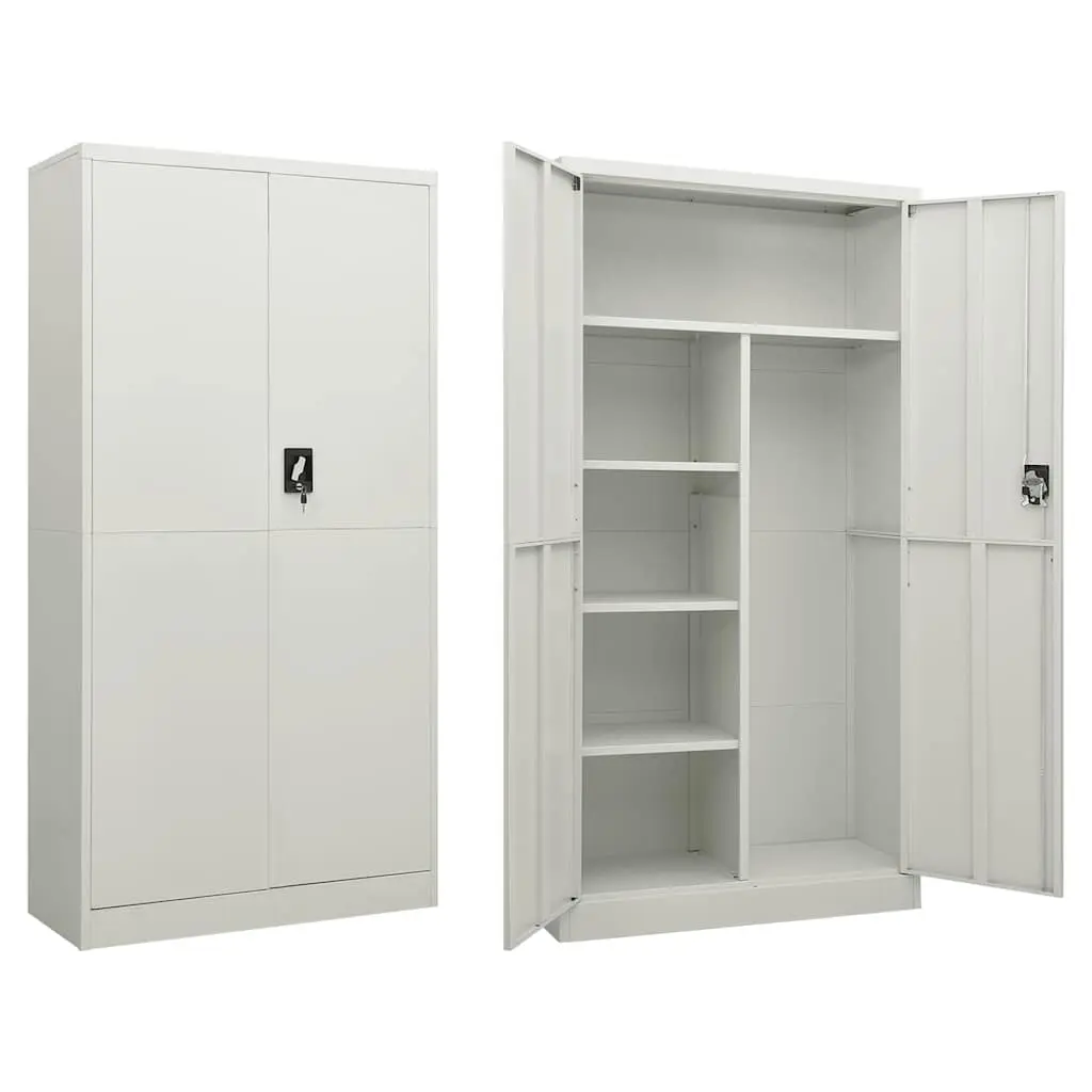 Locker Cabinet Light Grey 90x40x180 cm Steel 335971 - Furniture