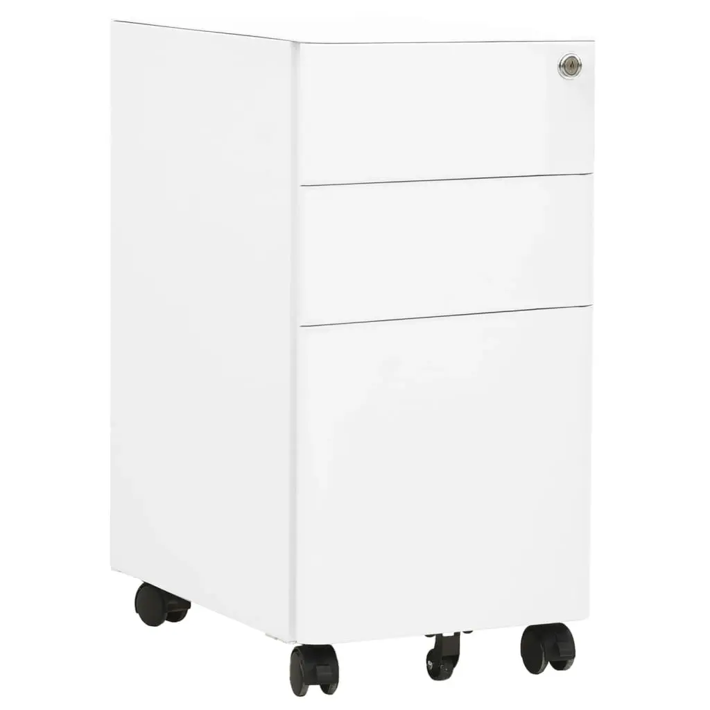 Mobile File Cabinet White 30x45x59 cm Steel 335982 - Furniture