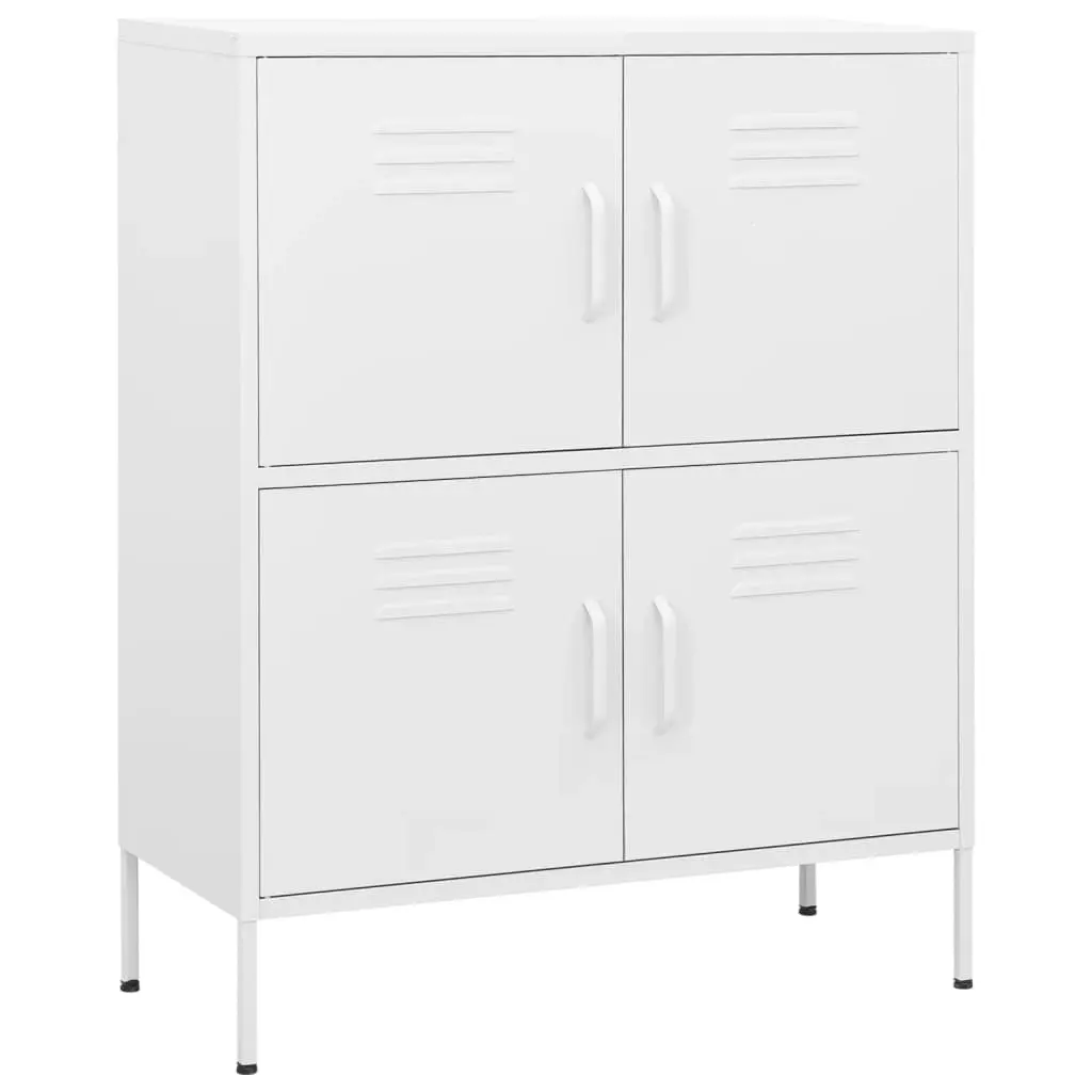 Storage Cabinet White 80x35x101.5 cm Steel 336143 - Furniture