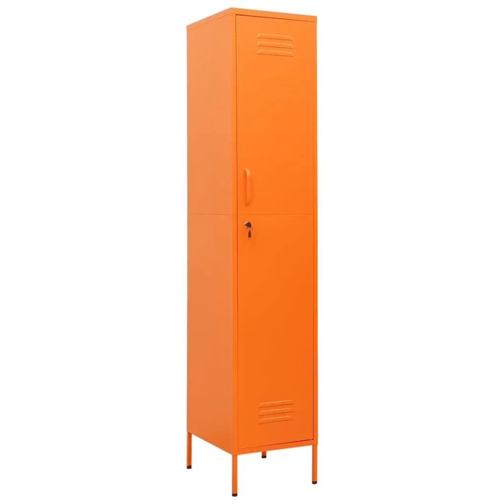 Locker Cabinet Orange 35x46x180 cm Steel 336255 - Furniture
