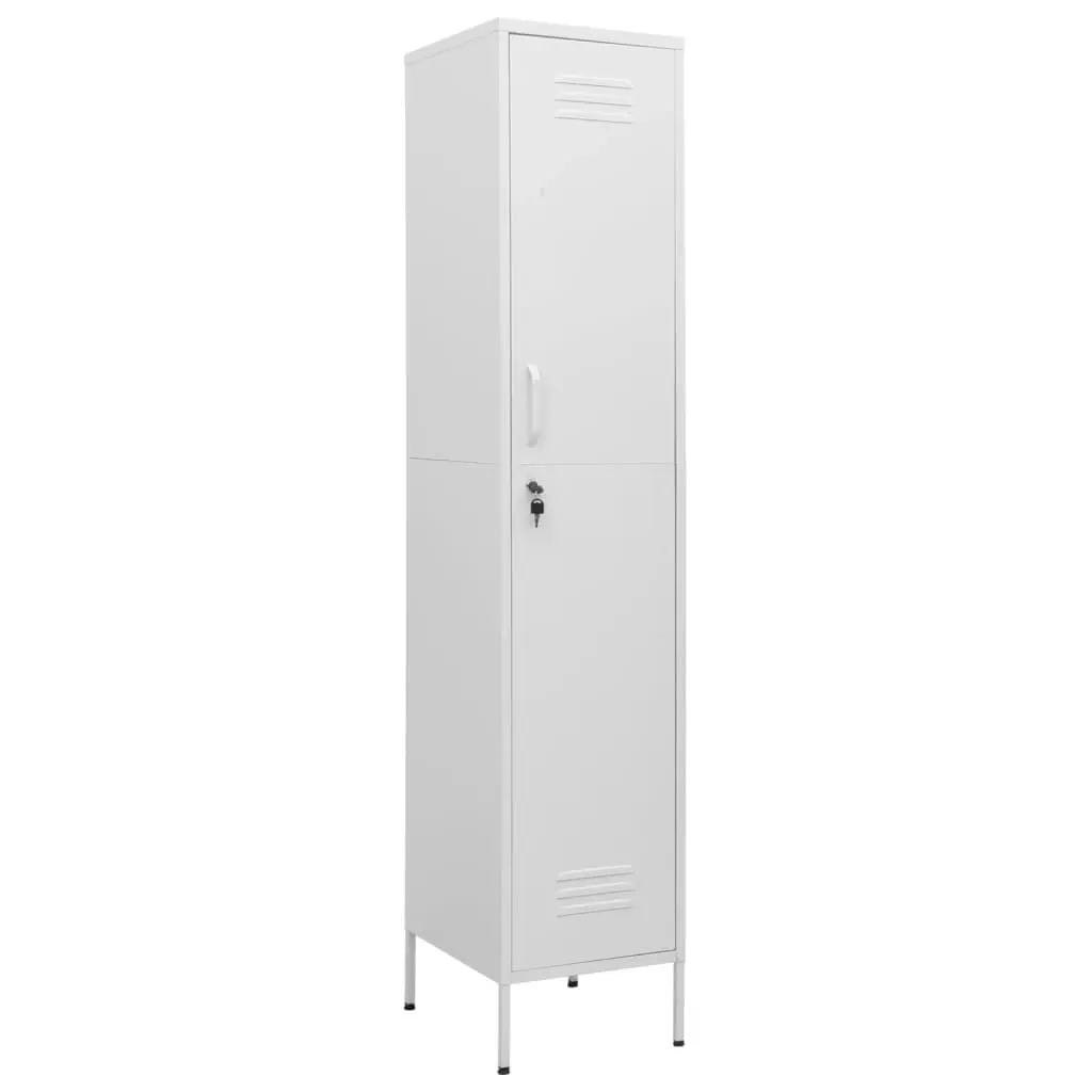 Locker Cabinet White 35x46x180 cm Steel 336260 - Furniture