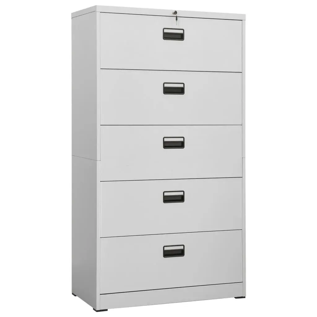 Filing Cabinet Light Grey 90x46x164 cm Steel 336299 - Furniture