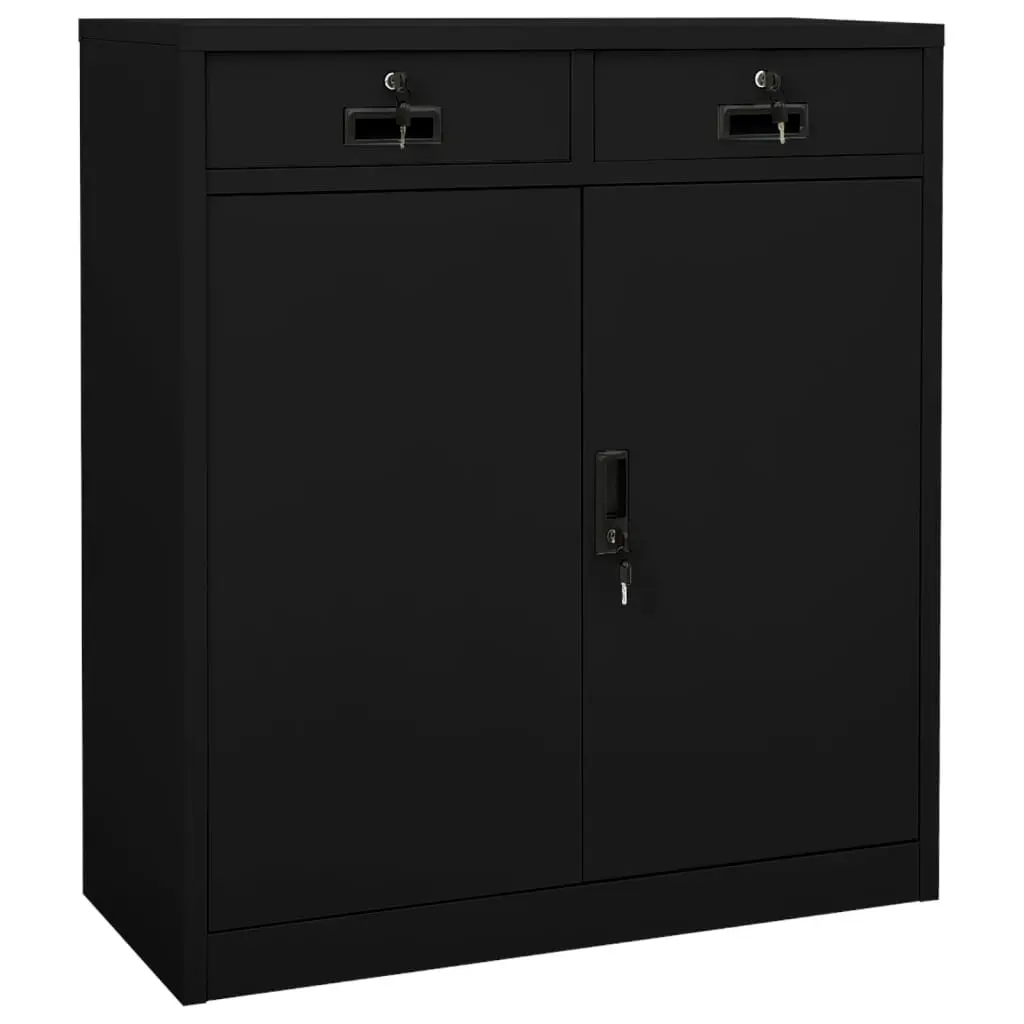 Office Cabinet Black 90x40x102 cm Steel 336411 - Furniture