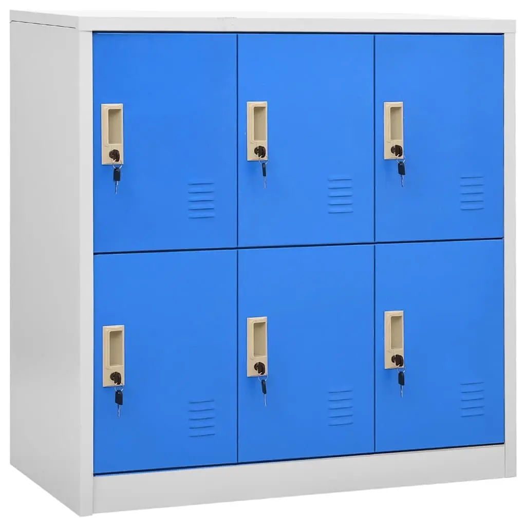 Locker Cabinet Light Grey and Blue 90x45x92.5 cm Steel 336437 - Furniture