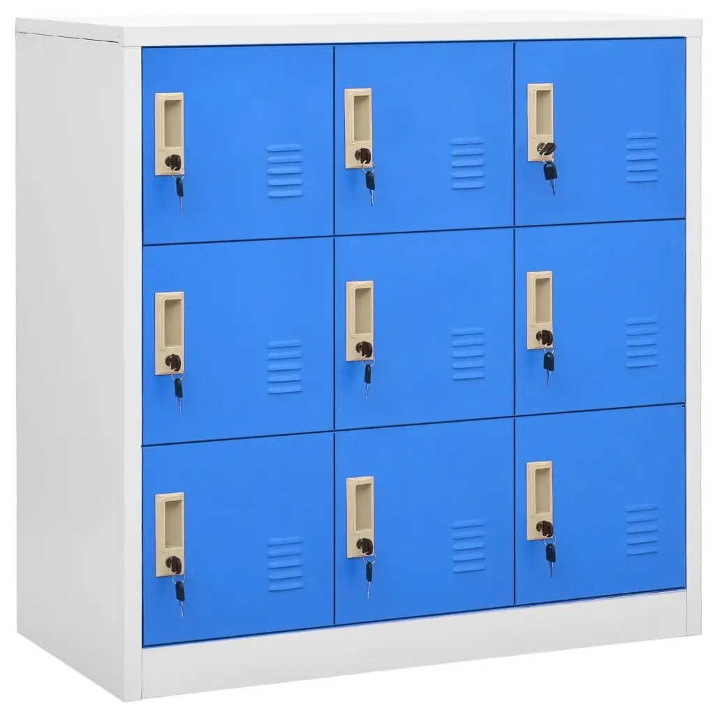 Locker Cabinet Light Grey and Blue 90x45x92.5 cm Steel 336441 - Furniture