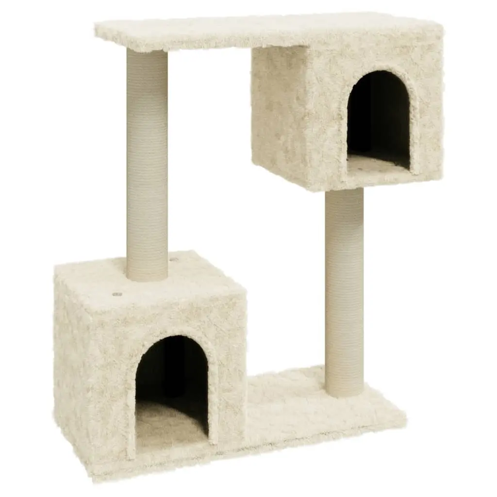 Cat Tree with Sisal Scratching Posts Cream 60 cm 171430 - Pets