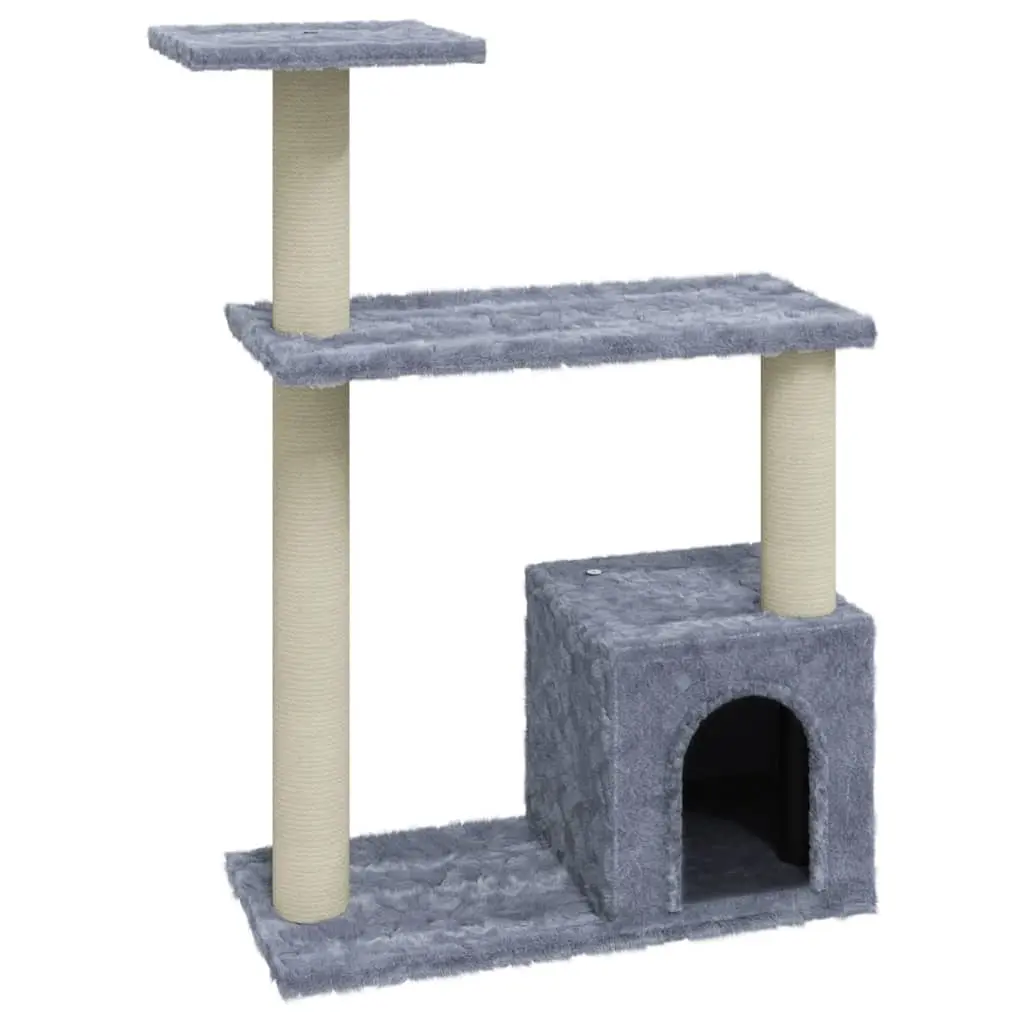 Cat Tree with Sisal Scratching Posts Light Grey 70 cm 171434 - Pets