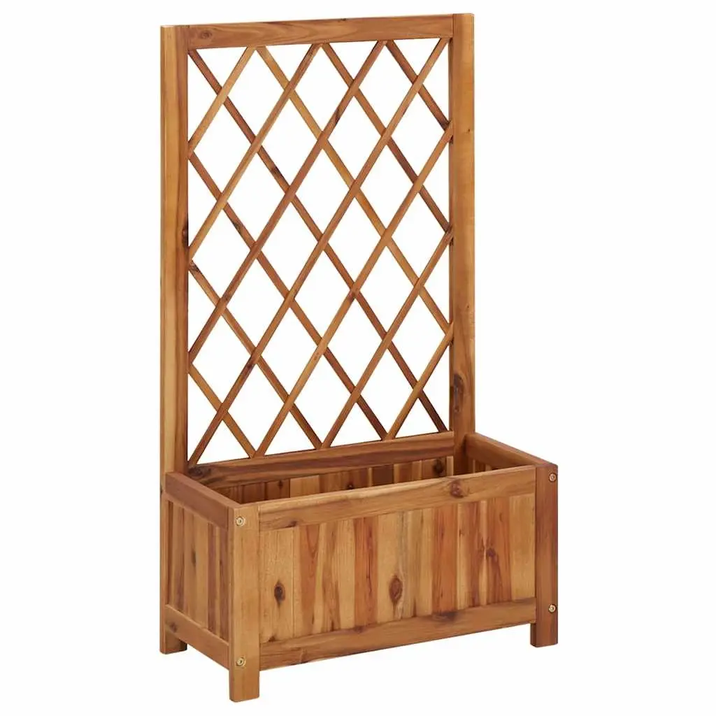 Garden Raised Bed with Trellis Solid Acacia Wood 316541 - Home & Garden