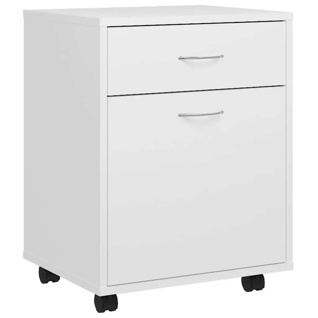 Rolling Cabinet White 45x38x54 cm Engineered Wood 808440 - Furniture