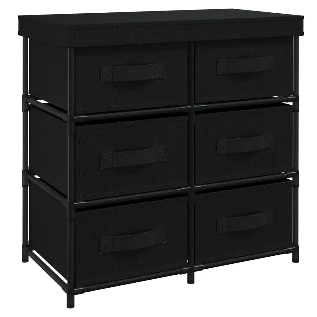 Storage Cabinet with 6 Drawers 55x29x55 cm Black Steel 337257 - Furniture